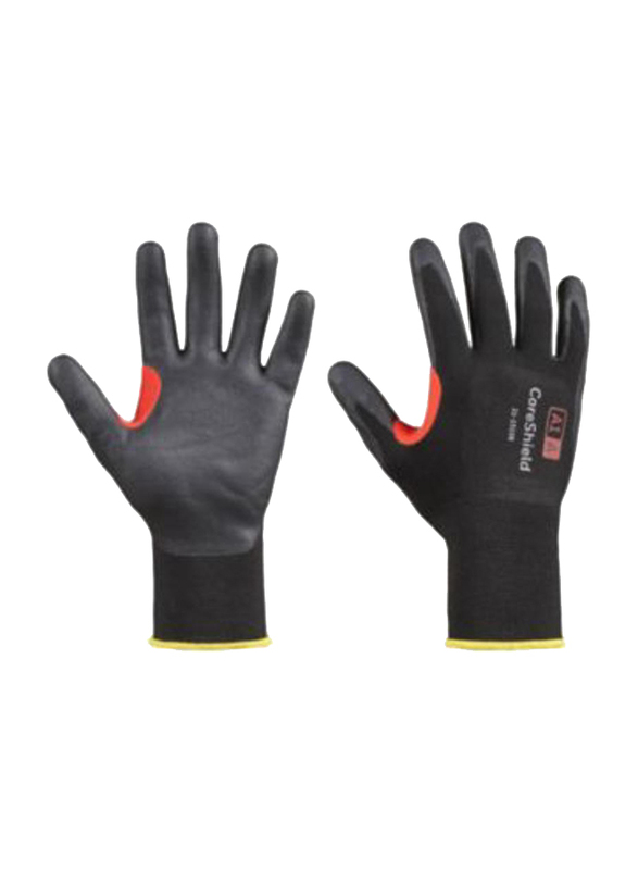 Honeywell Microfoam Nitrile Coating 15 Gauge Nylon Ansi Cut Level A1 Safety Gloves, 21-1515-B9, Black, Large