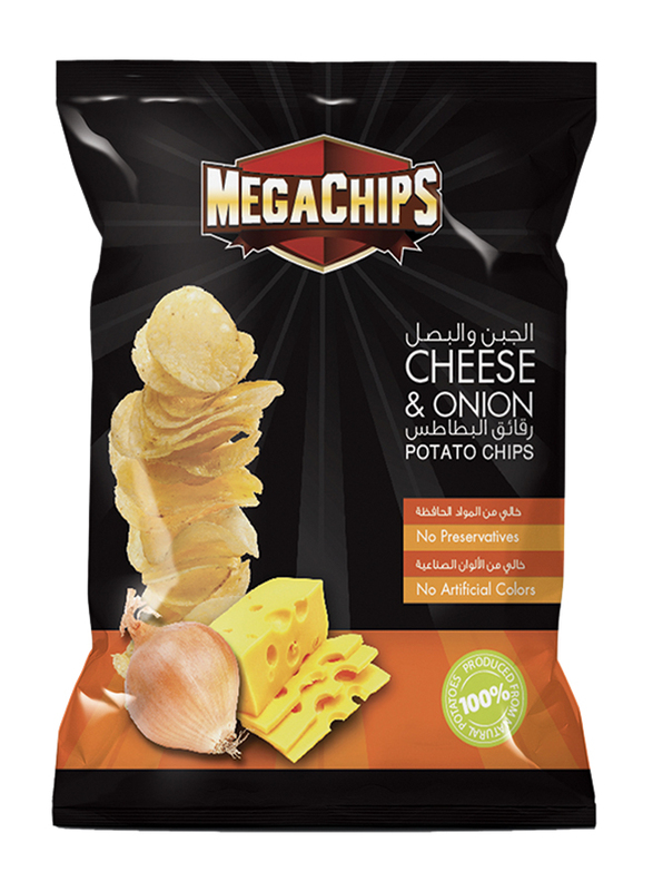 

Mega Chips Cheese & Onion Potato Chips, 12 x 90g
