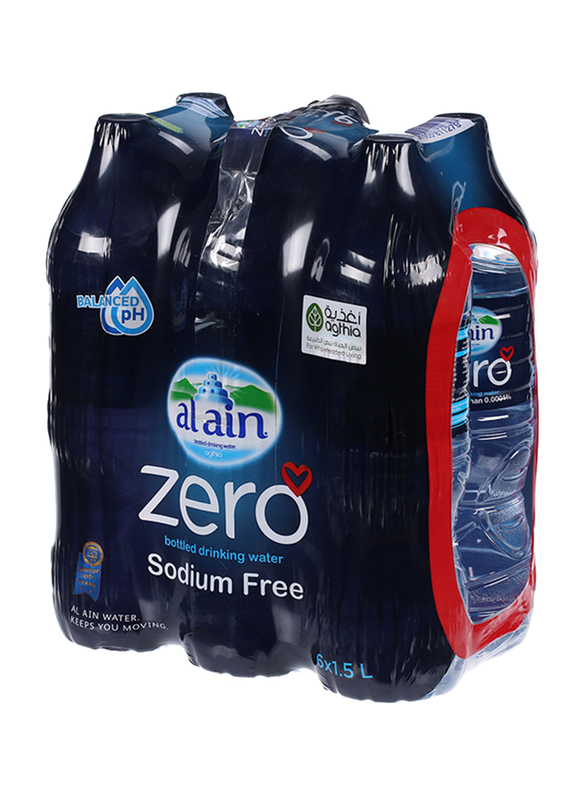 Al Ain Zero Bottled Drinking Water, 6 Bottles x 1.5 Litres