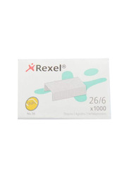 Rexel 26/6 Staples Set, 4 Pieces, Silver