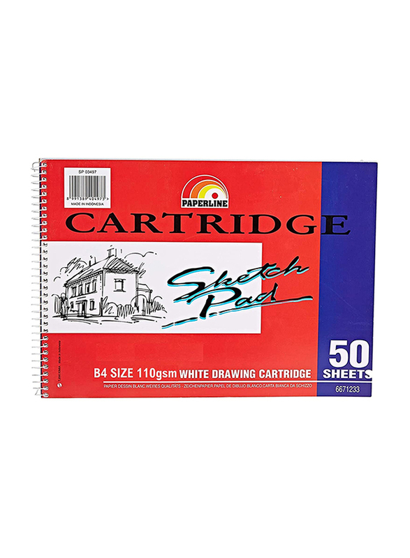 

Paperline Sketchpad Sketch Book, 50 Sheets, 110 GSM, B4 Size, White