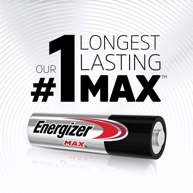 Energizer E92BP2 Max Alkaline AAA Battery, 2 Pieces, Black/Silver