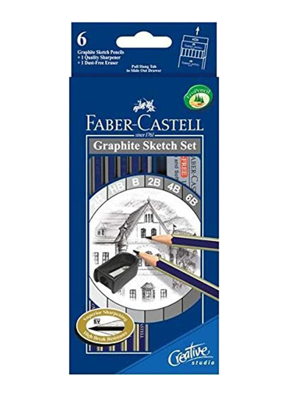 

Faber-Castell Graphite Sketch Set, 8 Pieces, Blue/Grey