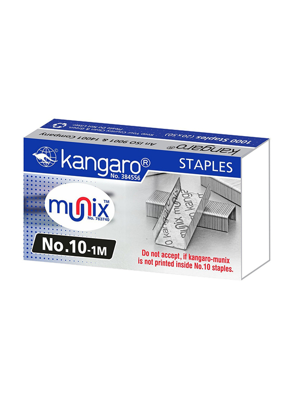 Kangaro No. 10 Staple Set, 20 Piece, Silver