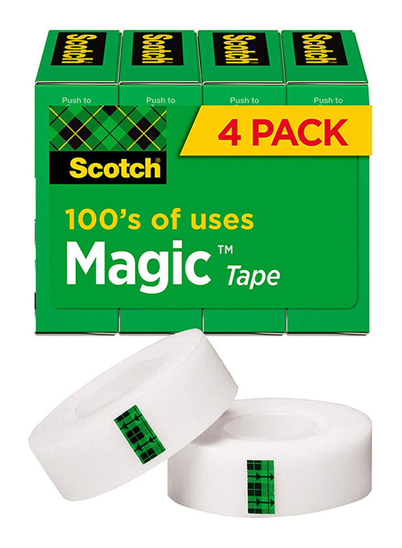 Scotch Magic Tape, 4 Rolls, Transparent