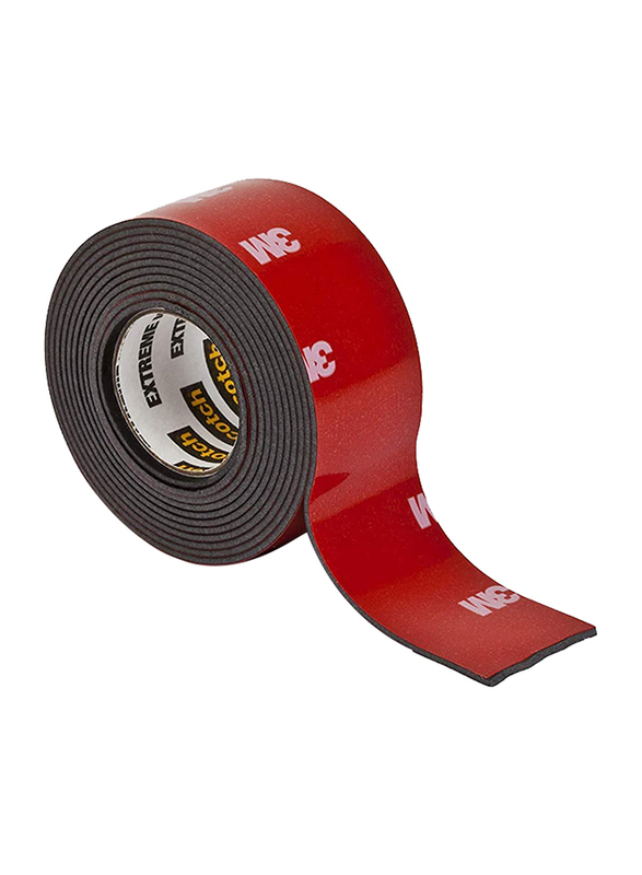 Scotch Extremely Strong Mounting Tape, 1 x 60 inch, 4 Pieces, Black