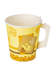 Hotpack 7 Oz 50-Piece Disposable Paper Cups with Handle Set, Yellow