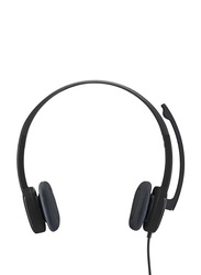 Logitech H151 3.5mm Jack On-Ear Stereo Headset with Mic, Black