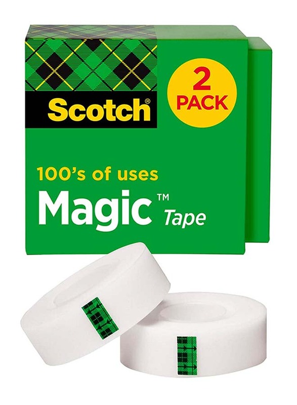 Scotch Brand Magic Tape, 3/4 x 1000 inches, 2 Rolls, Clear