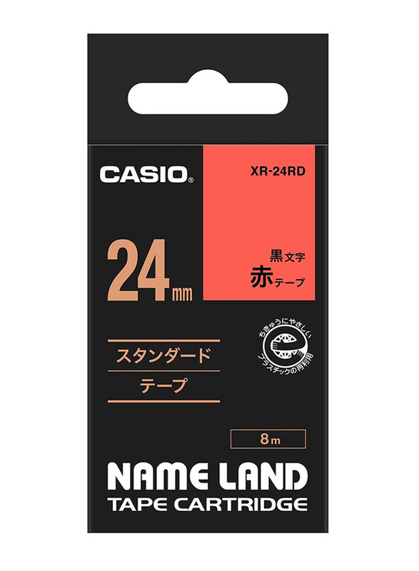 

Casio XR-24RD Name Land Tape Cartridge, 24mm, Black/Red