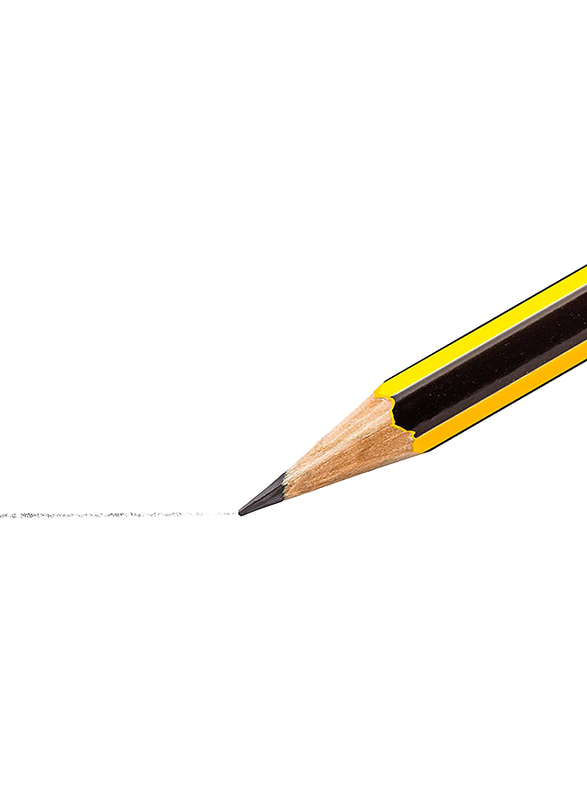 Staedtler 12-Piece Noris Rubber Tip Wooden Pencil Set, Black/Yellow