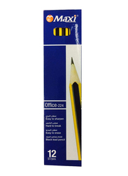 Maxi 12-Piece Office 224 Hb Pencil Set, Yellow/Black