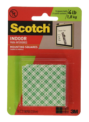 Scotch Double Sided Indoor Mounting Squares, 16 Pieces, White