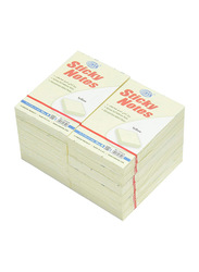 FIS Face Sticky Note Pads, 3 x 2 inches, 12 x 100 Sheets, Yellow