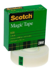 3M Scotch 810 Magic Tape, 19.0mm x 38.1m, Clear