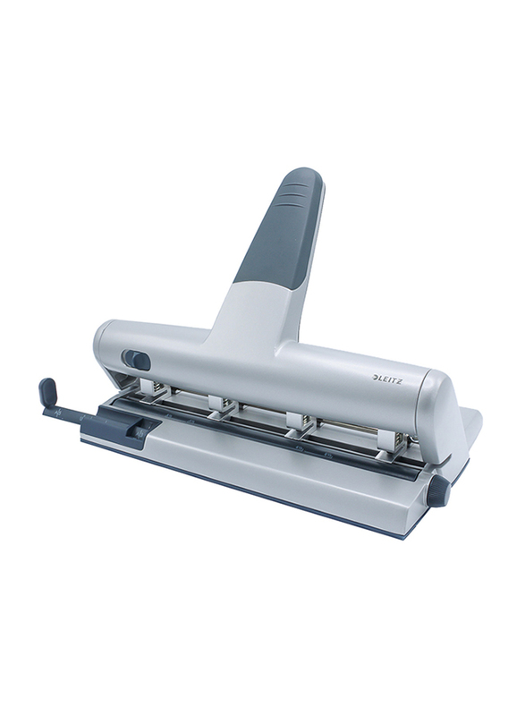 Leitz 5114 Adjustable 4 Hole Punch, 30 Sheets Capacity, Silver