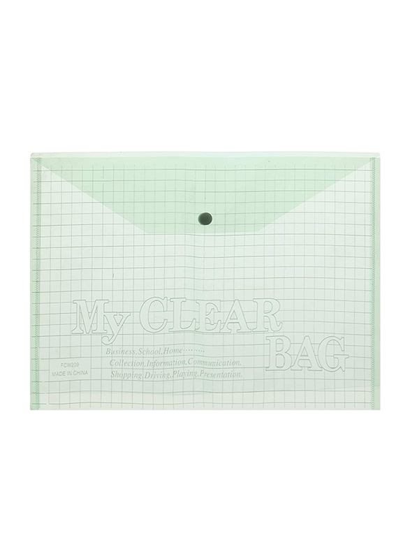 My Clear Bag File Holder, 12 Piece, Green