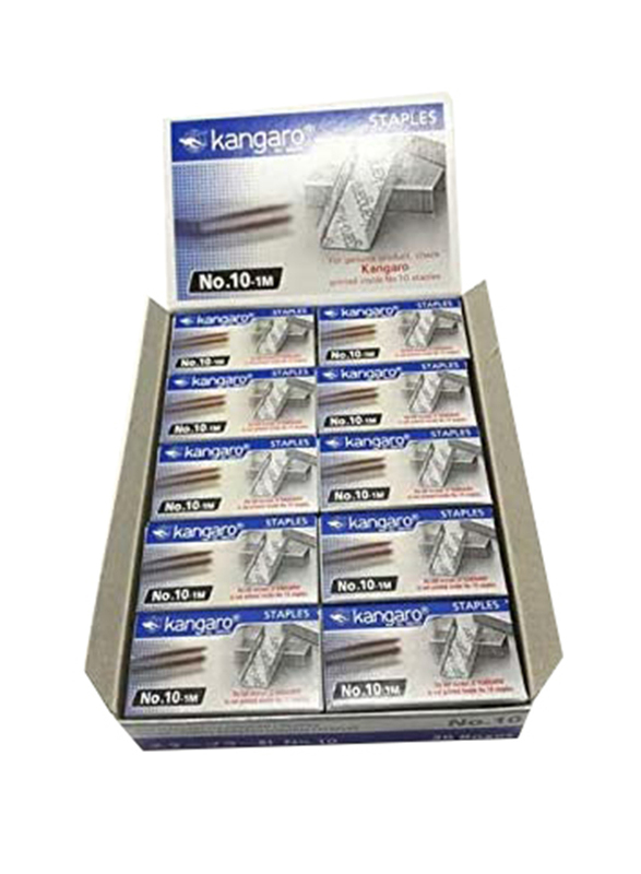 Kangaro No. 10 Staple Set, 20 Piece, Silver