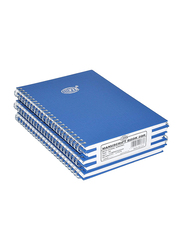 FIS 5-Piece Single Ruled Spiral Manuscript Books, 8mm, 5 x 96 Sheets, A5 Size