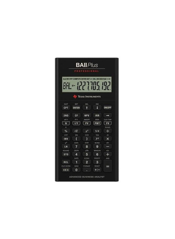 

Texas Instruments TI BA II Plus Professional Financial Calculator, Black