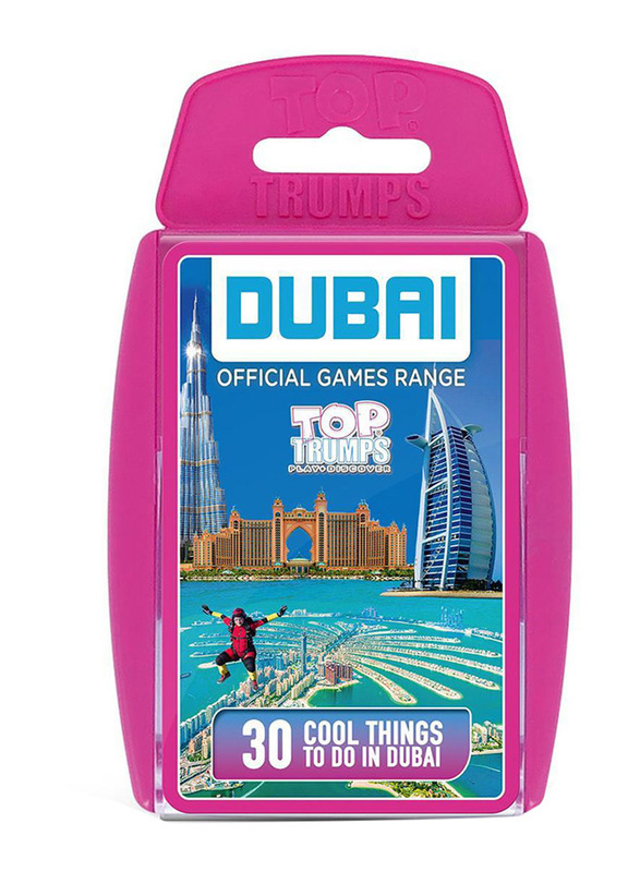 

Top Trumps 30 Cool Things To Do in Dubai Card Game, Ages 6+, Pink/Blue