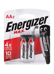 Energizer Max AA Alkaline Battery, 2 Pieces, Silver