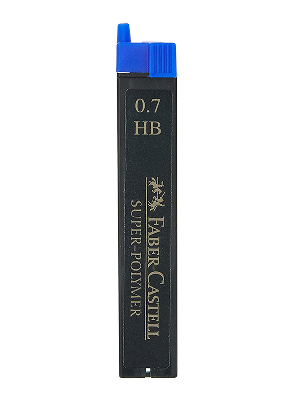 Faber-Castell 12-Piece Fineline Super-Polymer Pencil Lead Set, 0.7mm, Black