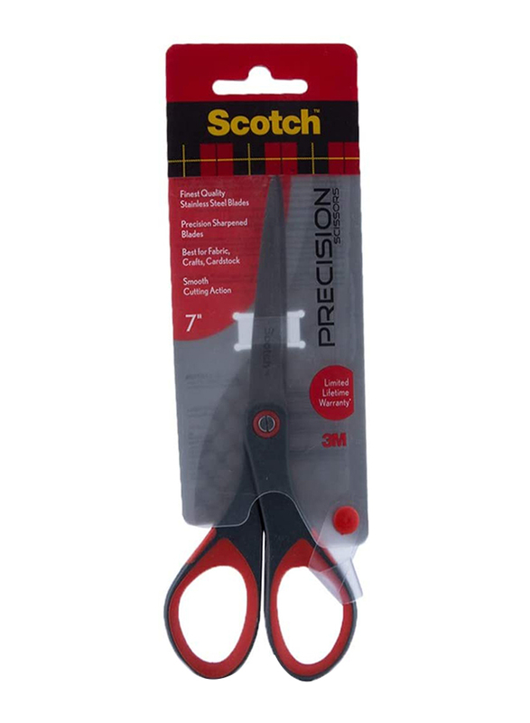 Scotch 3M 7-inch Precision Scissor, Black/Red