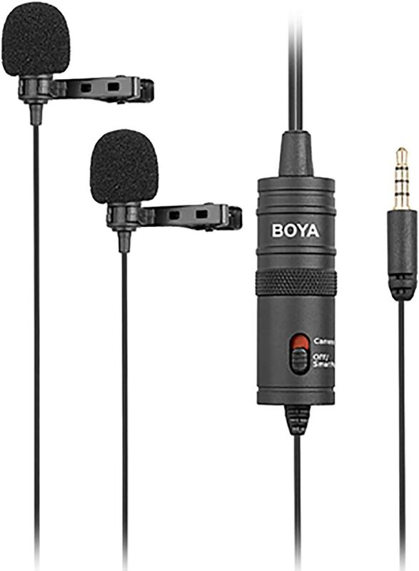 

Boya Dual Omni-Directional Lavalier Microphone, BY-M1DM, Black