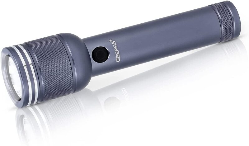 

Geepas Waterproof Rechargeable LED Flashlight, 5W, GFL51078, Grey