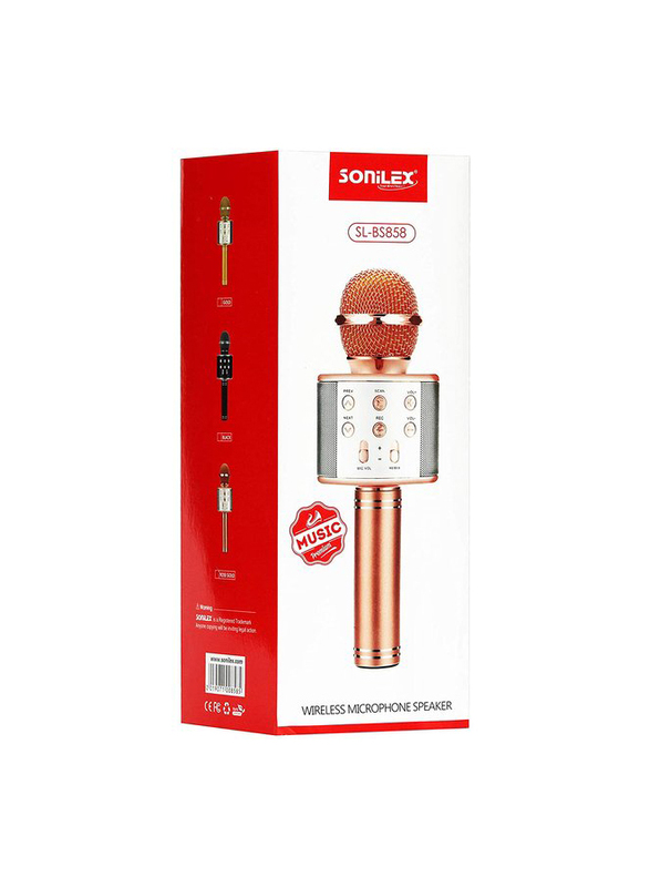 

Sonilex Wireless Microphone Speaker, SL-BS858, Gold