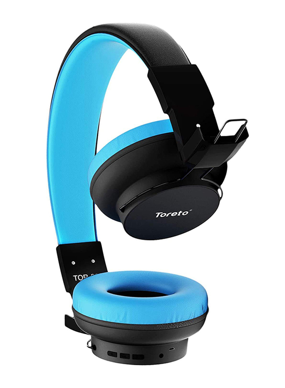 

Toreto Blast Tor-209 Wireless/Bluetooth On-Ear Headphones with Mic, Black/Blue