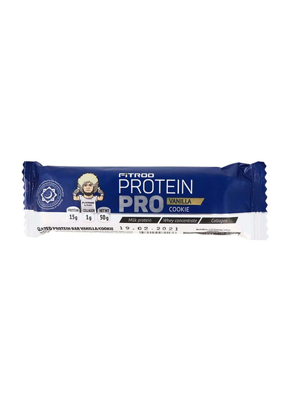 

Fitroo Pro Glazed Vanilla Cookie Protein Bar, 50g