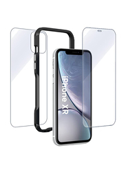 Break Protection Apple iPhone XR Unbreakable 360° Front Back & Side Tempered Glass Screen Protection, Black/Clear