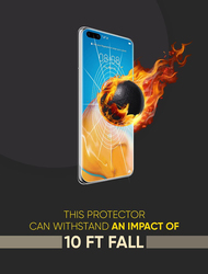 Break Protection Huawei P40 Pro Unbreakable 360° Front Back & Side Tempered Glass Screen Protection, Clear/Black