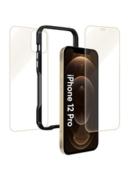 Break Protection Apple iPhone 12 Pro Unbreakable 360° Front Back & Side Tempered Glass Screen Protection, Black/Clear