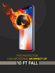 Break Protection Apple iPhone X Unbreakable 360° Front Back & Side Tempered Glass Screen Protection, Black/Clear