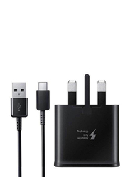 Samsung TA200CBEGGB Travel Adapter, 15W 3 Pin with USB Type A to USB Type C Cable, Black