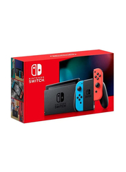 Nintendo Switch Hadskabaa Console, 32GB, with Left & Right Joy Con, Black with Neon Red/Blue Joy Con