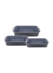 Dessini 3-Piece Granite Coating Rectangle Cake Pan Set, AKA804, Black