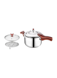 7 Ltr 3-in-1 Stainless Steel Round Pressure Cooker, Silver