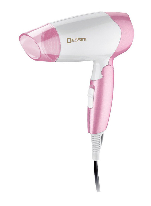 

Dessini Professional Foldable Hair Dryer, 1400-1600W, Pink/White
