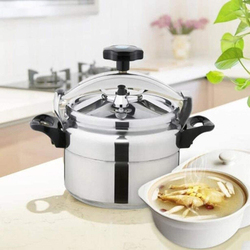 8L Aluminum Round Pressure Cooker with Lid, AKA616, Silver