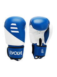 Evolve 10-oz Kick Boxing Training Gloves for Adult, White/Blue