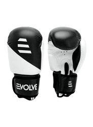 Evolve 12-oz Kick Boxing Training Gloves for Adult, Black/White