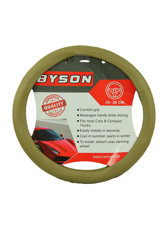 

Byson Inside White Steering Wheel Cover, Medium, STC520, Beige