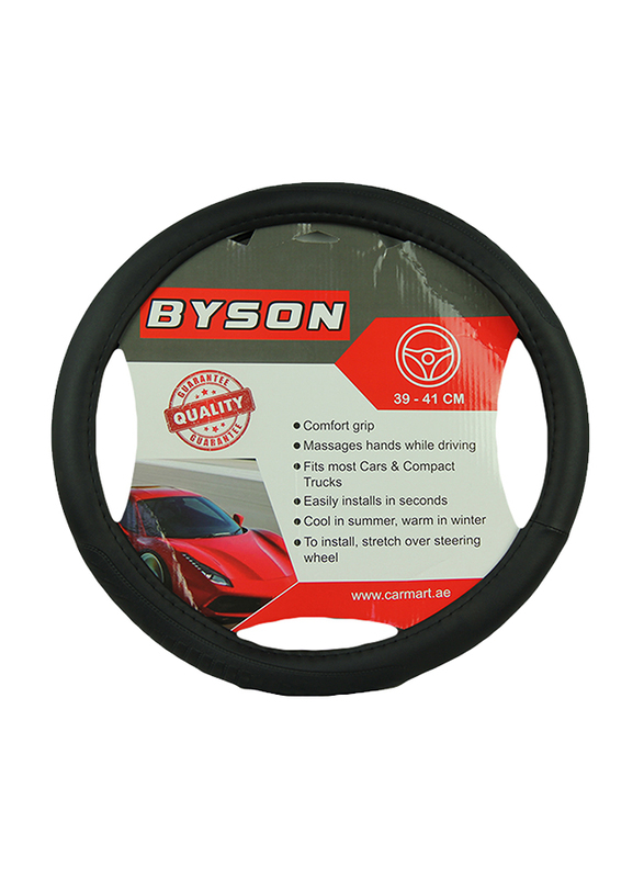 

Byson Inside White Steering Wheel Cover, Large, STC521-C, Black