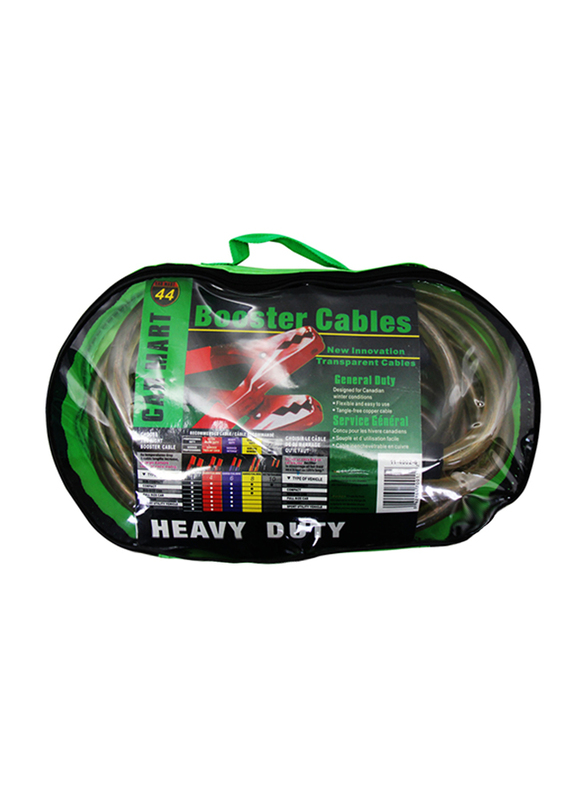 

Car Mart Heavy Duty Booster Jumper Cable, 300 AMP, Clear/Red/Black