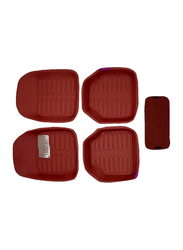 Car Mart Universal Mat Set, 5 Pieces, Maroon