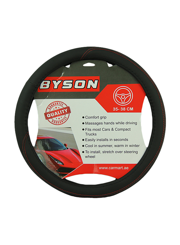 

Byson Inside White Steering Wheel Cover, Medium, Black